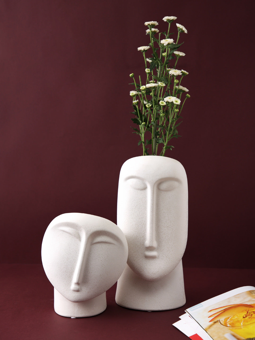 Ceramic Face Vase Set of 2 - Default Title (VASC22477_2)