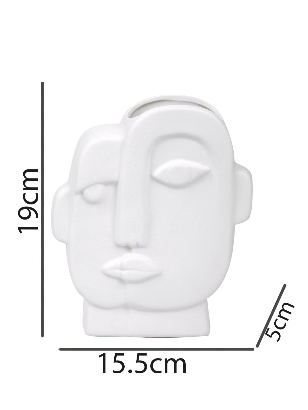 Face Like White Ceramic Vase - Default Title (VASC22481)