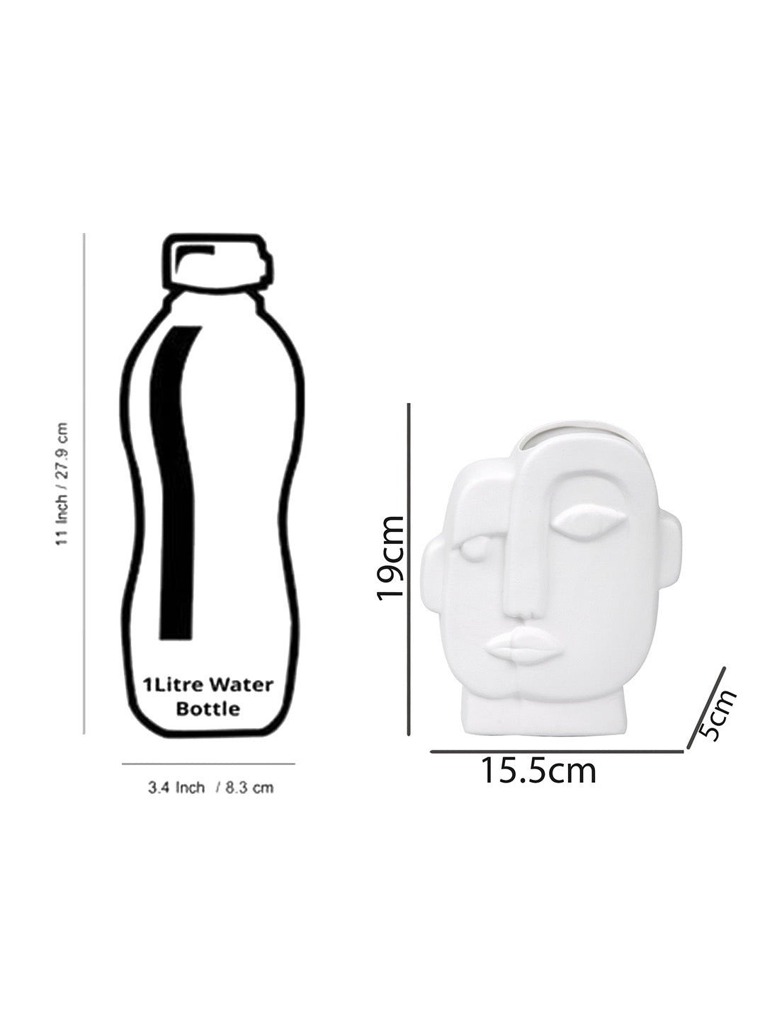 Face Like White Ceramic Vase - Default Title (VASC22481)