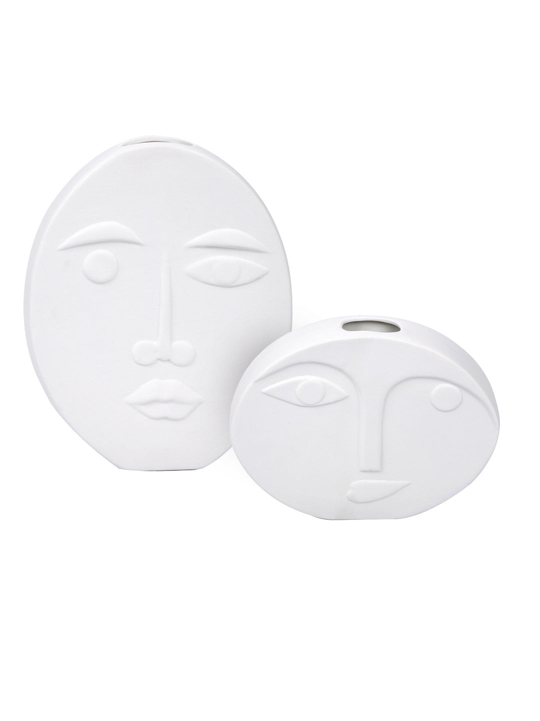 Set of 2 Ceramic Face Vase Small - Default Title (VASC22484_2)