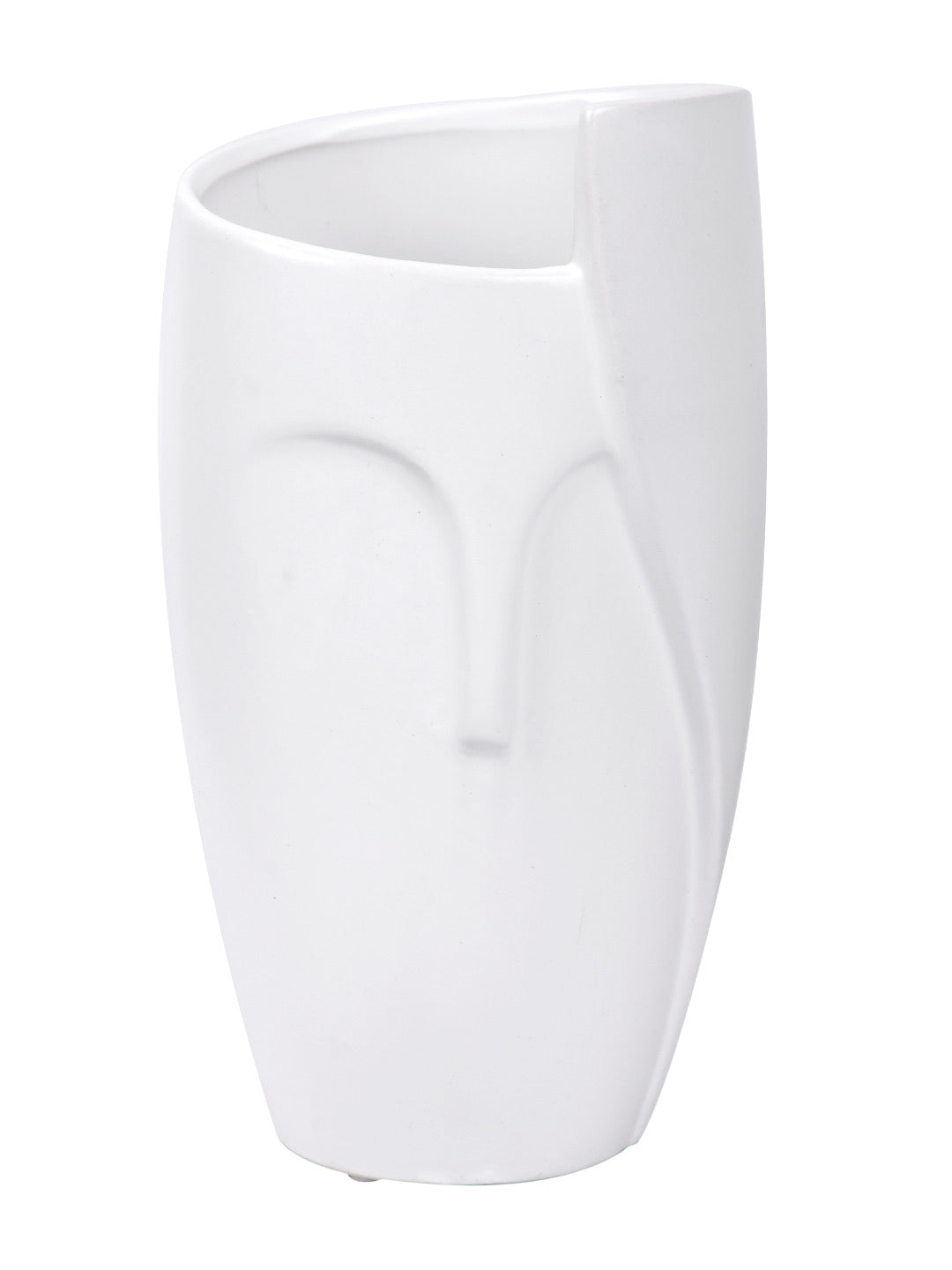 Abstract Human Face Ceramic Vase - Default Title (VASC22492WH)