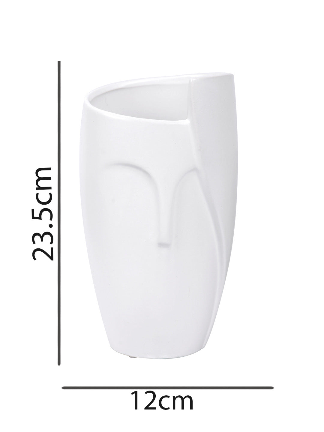 Abstract Human Face Ceramic Vase - Default Title (VASC22492WH)