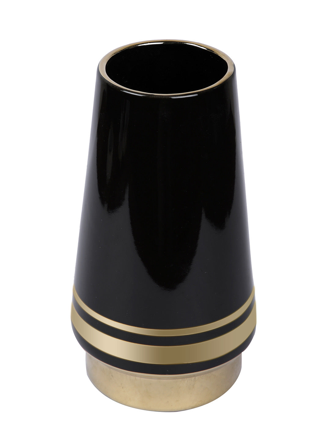Solid Black Ceramic Vase - Default Title (VASC22494B)