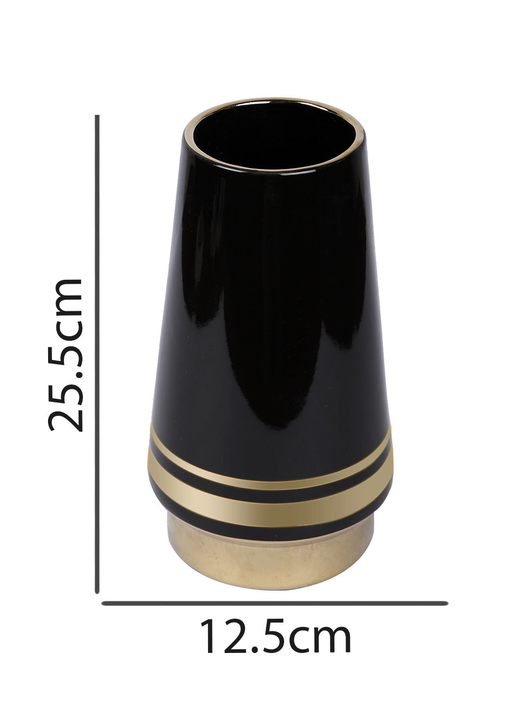 Solid Black Ceramic Vase - Default Title (VASC22494B)