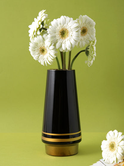 Solid Black Ceramic Vase - Default Title (VASC22494B)