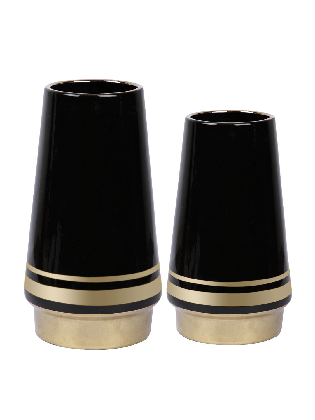 Set of 2 Solid Ceramic Vase - Default Title (VASC22494B_2)