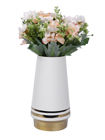 Handcrafted White Ceramic Vase - Default Title (VASC22497S)