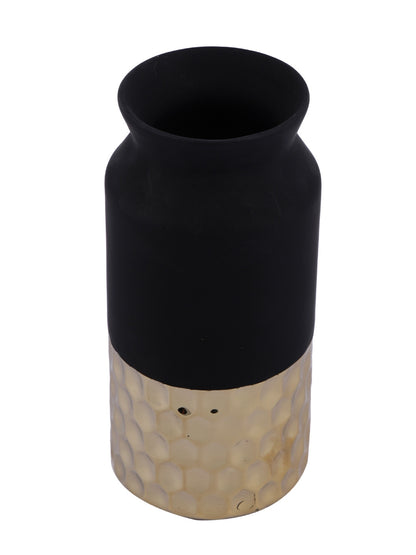 Dimple Gold and Solid Black Vase - Default Title (VASC22498)