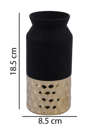 Dimple Gold and Solid Black Vase - Default Title (VASC22498)