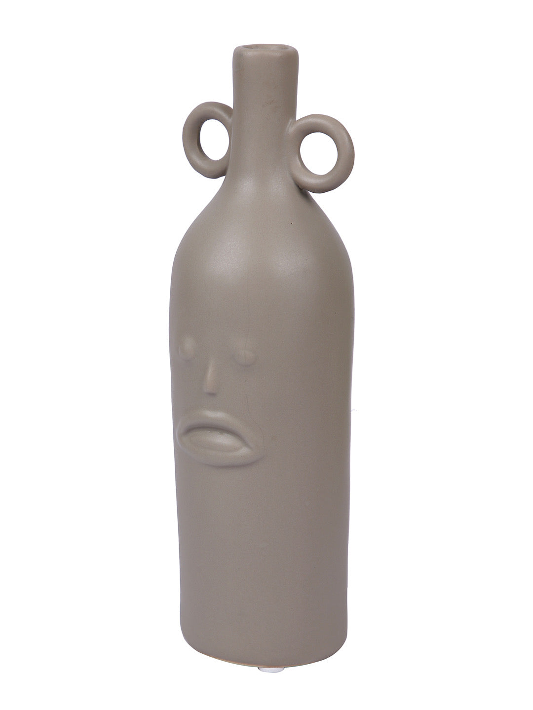 Ceramic Face textured Bottle Shape Vase - Default Title (VASC22500GRA)