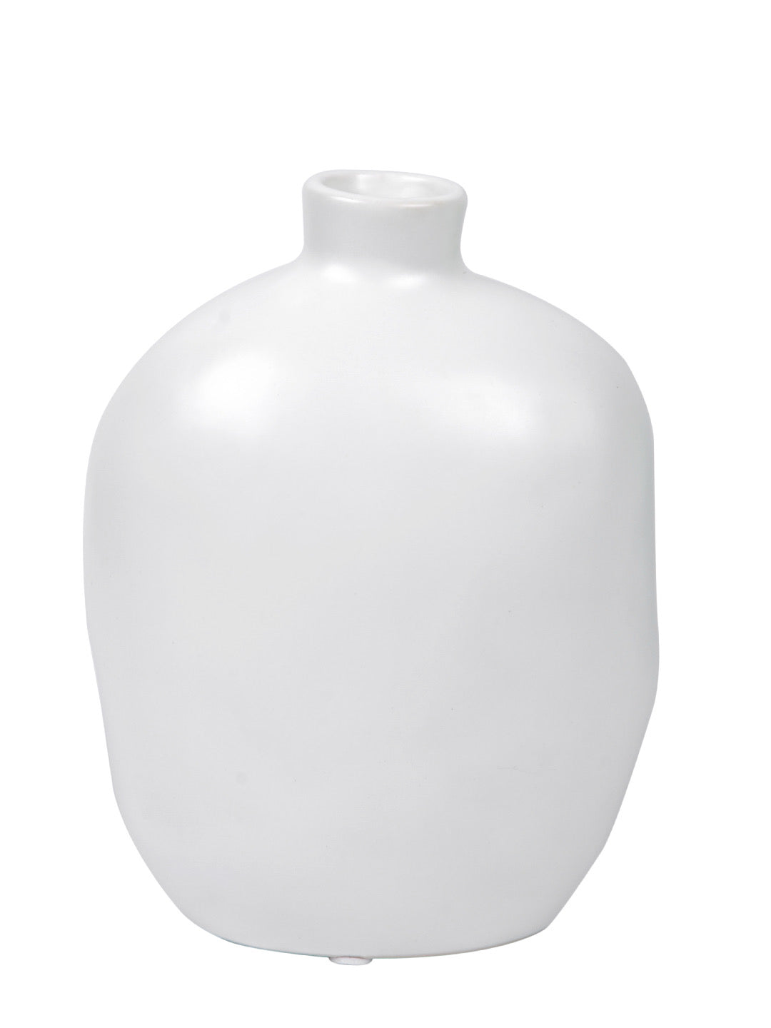 Face Shape Ceramic Vase with Narrow Neck - Default Title (VASC22502WH)