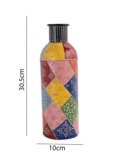 Handpainted Multicolor Wooden Flower Vase - Default Title (VASJM2265A)