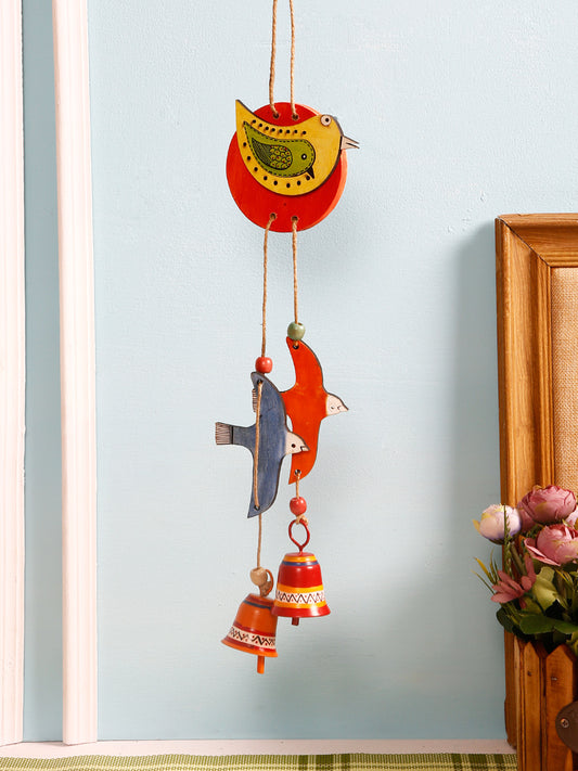 Colourful Hanging Wooden Chime with Bells - Default Title (WUD2001)