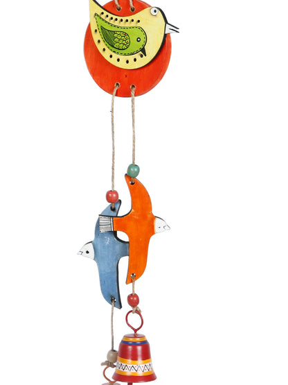 Colourful Hanging Wooden Chime with Bells - Default Title (WUD2001)