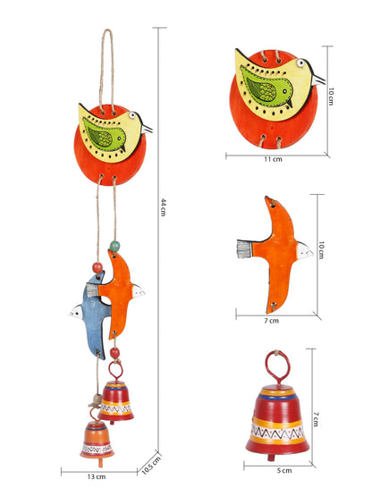 Colourful Hanging Wooden Chime with Bells - Default Title (WUD2001)